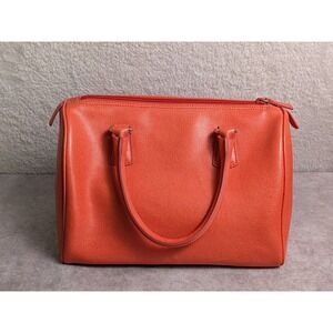 Furla Orange Saffiano Leather Satchel Handbag Doctor Bag Made in Italy